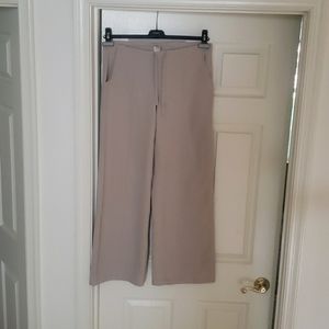 Lucy drawstring tie wide bottom khaki pants.